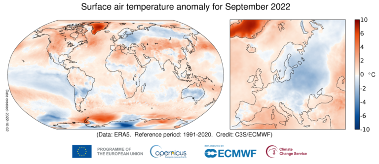 anomalia temperatura settembre 2022