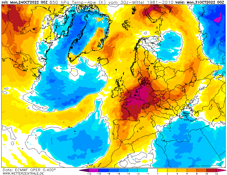 anomalie termiche europa 31 ottobre