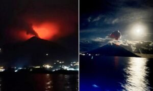 eruzione stromboli notte