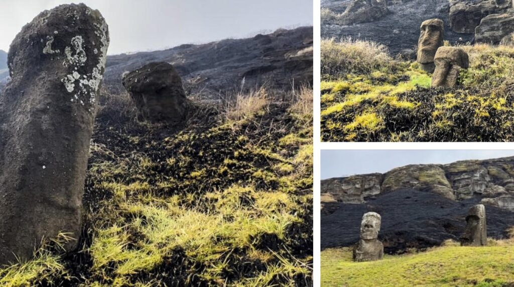incendio isola pasqua moai