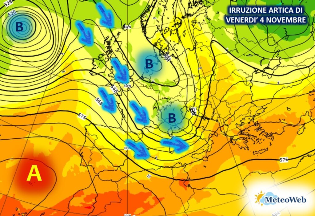 previsioni meteo italia venerdì 4 novembre