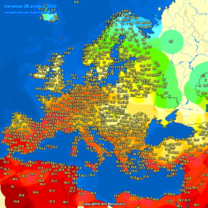 temperature massime europa 28 ottobre 2022