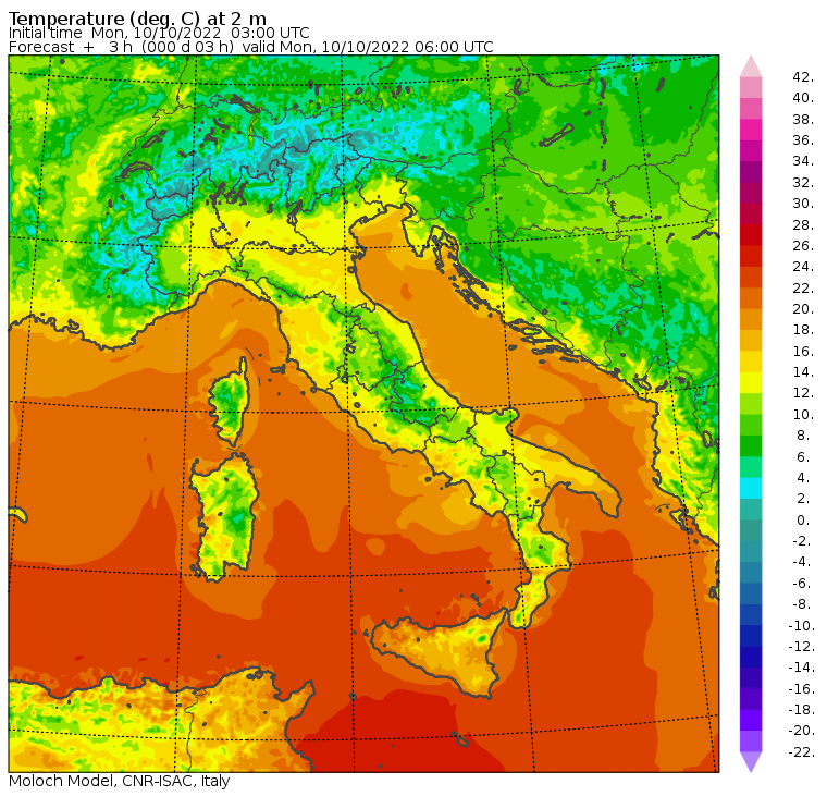 temperature minime oggi