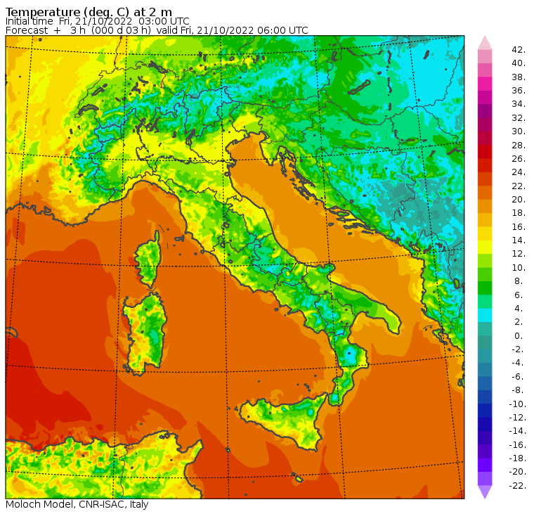 temperature minime oggi italia