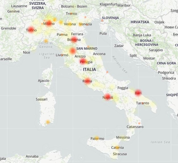 whatsapp down non funziona mappa italia