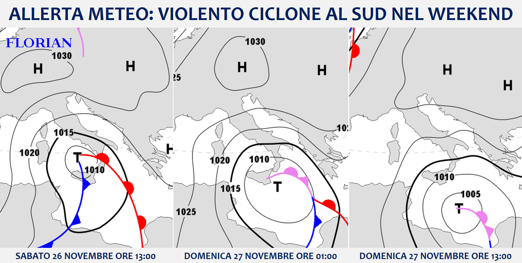allerta meteo ciclone weekend sud italia