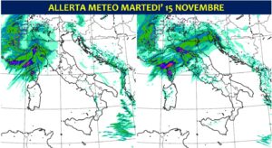 allerta meteo martedì 15 novembre