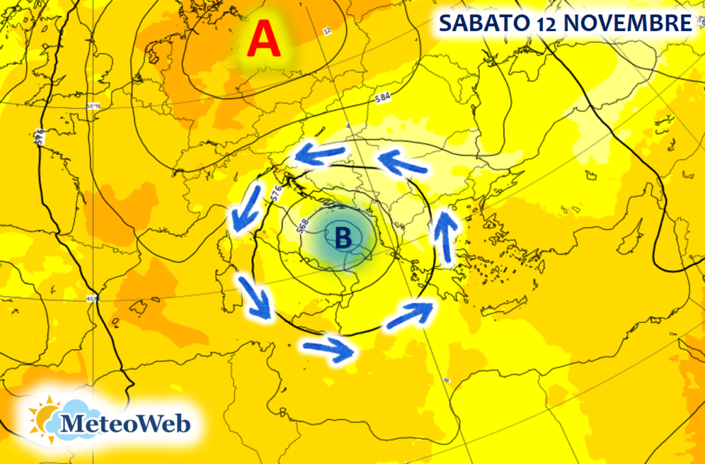 previsioni meteo sabato 12 novembre 2022