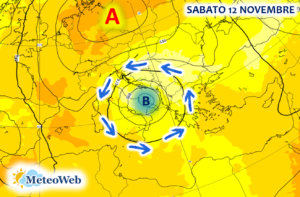 previsioni meteo sabato 12 novembre 2022
