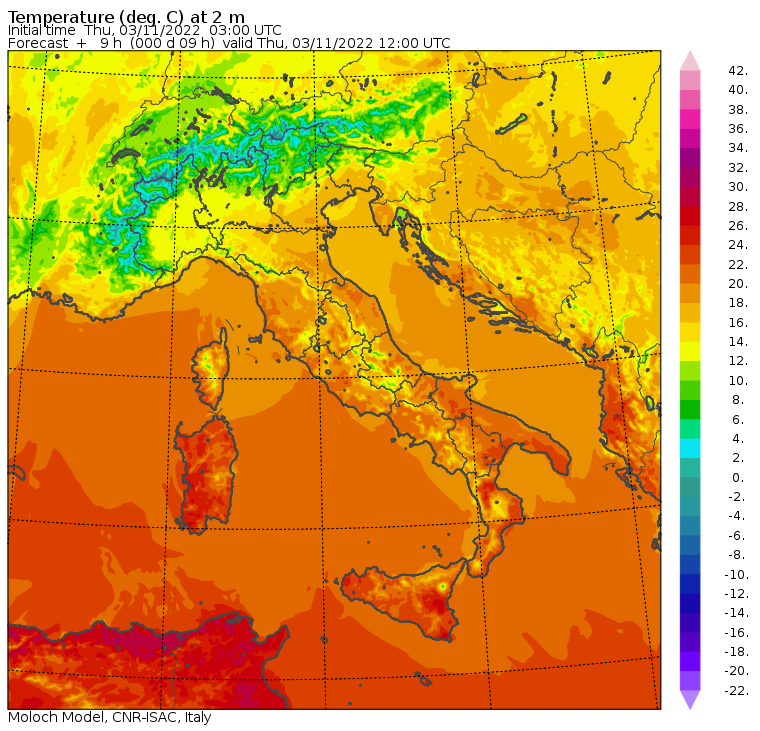 temperature massime 3 novembre