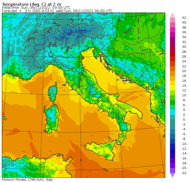 temperature minime oggi