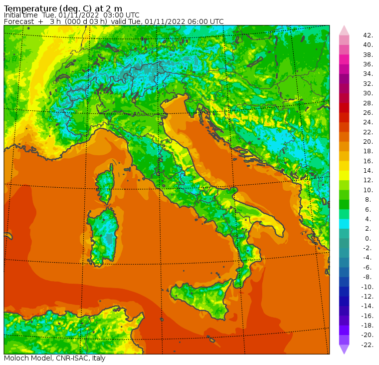 temperature minime oggi