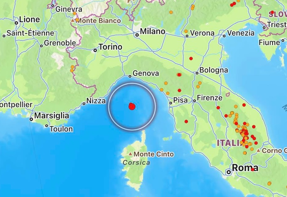 terremoto mar ligure