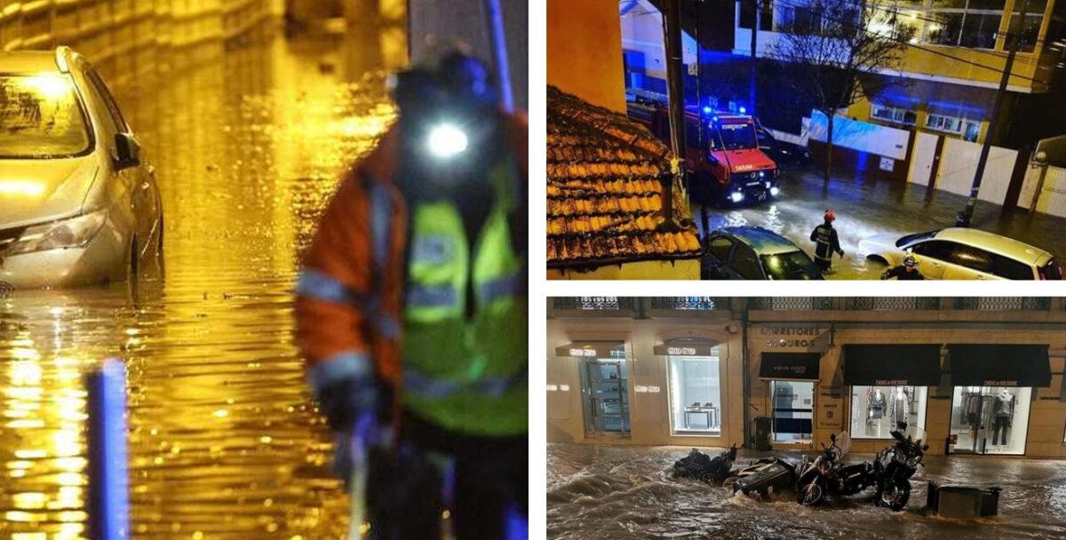 Forte maltempo in Portogallo, Lisbona sott'acqua: case e strade allagate, un morto | FOTO e VIDEO
