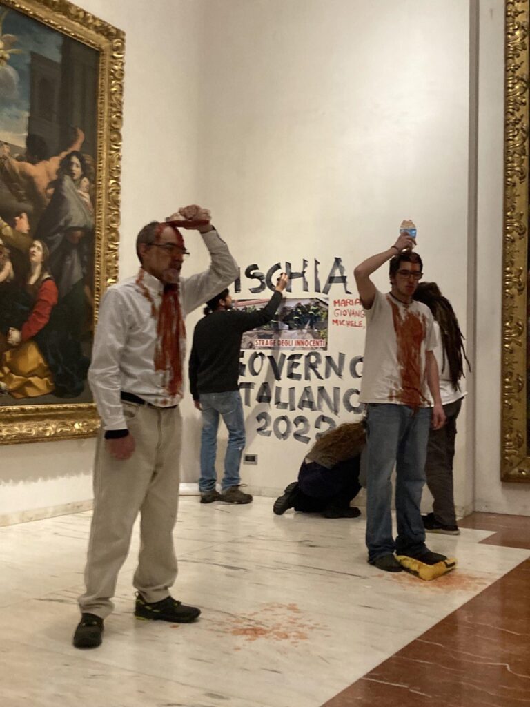blitz ambientalisti pinacoteca bologna