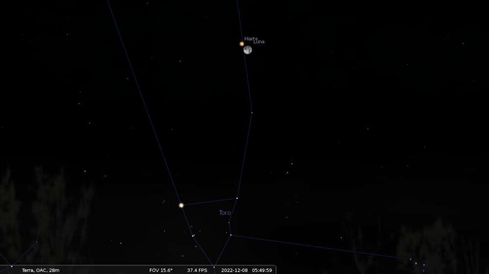 luna marte stellarium