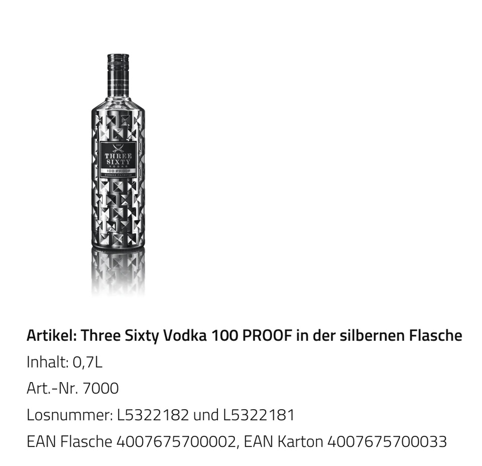 ritiro vodka