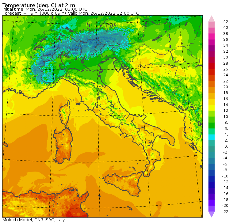 temperature massime 26 dicembre