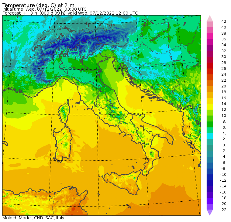 temperature massime 7 dicembre