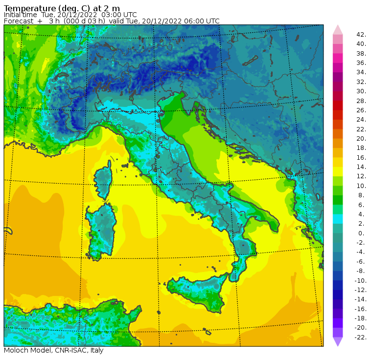 temperature minime oggi