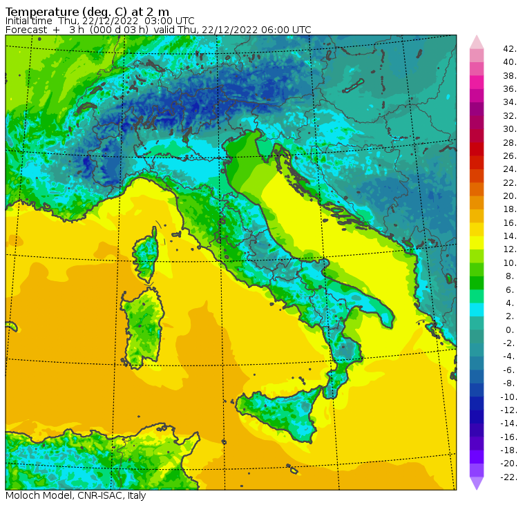 temperature minime oggi