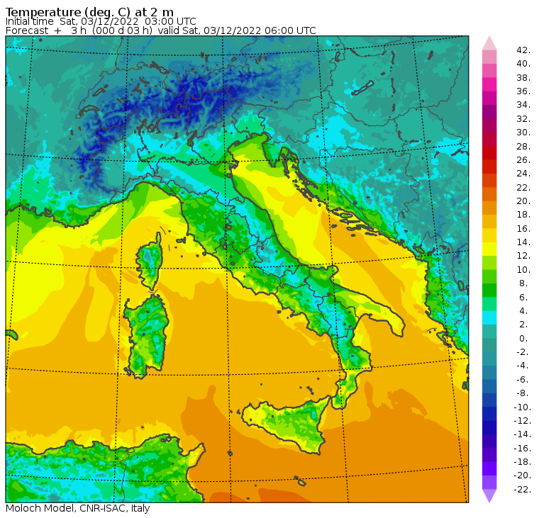 temperature minime oggi