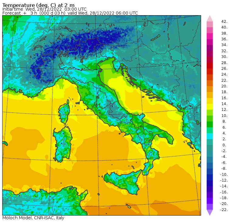 temperature minime oggi