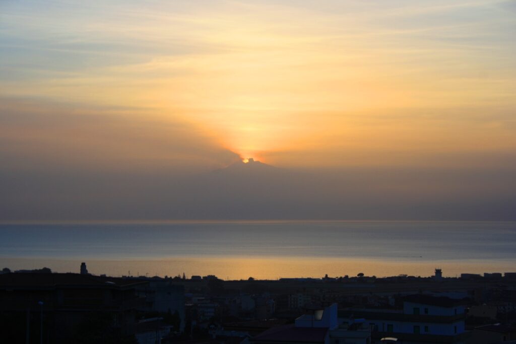 tramonto etna 8 dicembre 2022