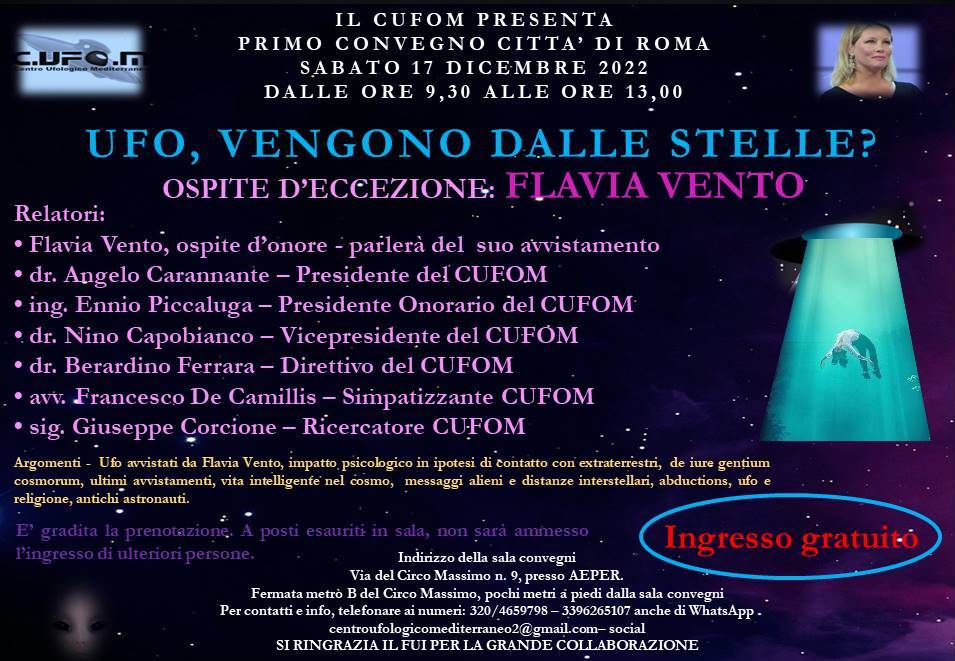 ufo stelle roma 17 dicembre