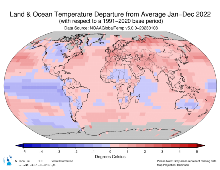 anomalia temperatura globale 2022