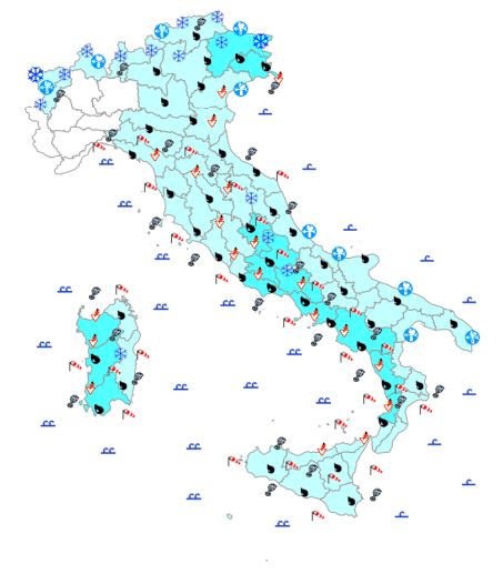bollettino meteo protezione civile 9 gennaio