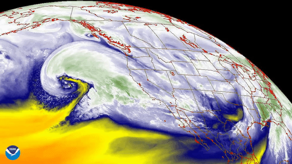 ciclone bomba california fiume atmosferico