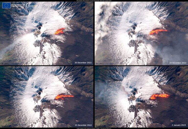 eruzione etna dicembre gennaio 2023