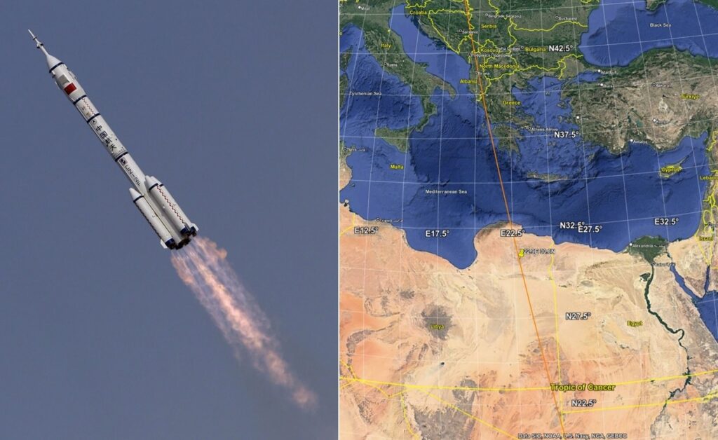 razzo cinese schiantato