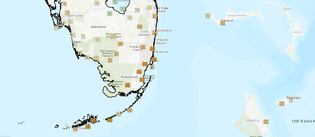 temperature massime oggi florida