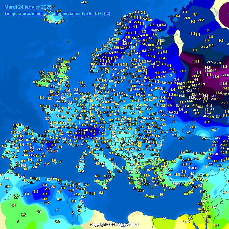 temperature minime oggi europa
