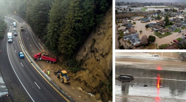tempesta inondazioni california