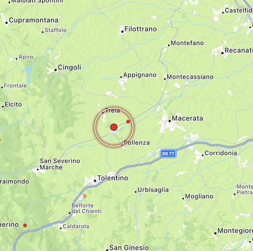 Terremoto Macerata notte