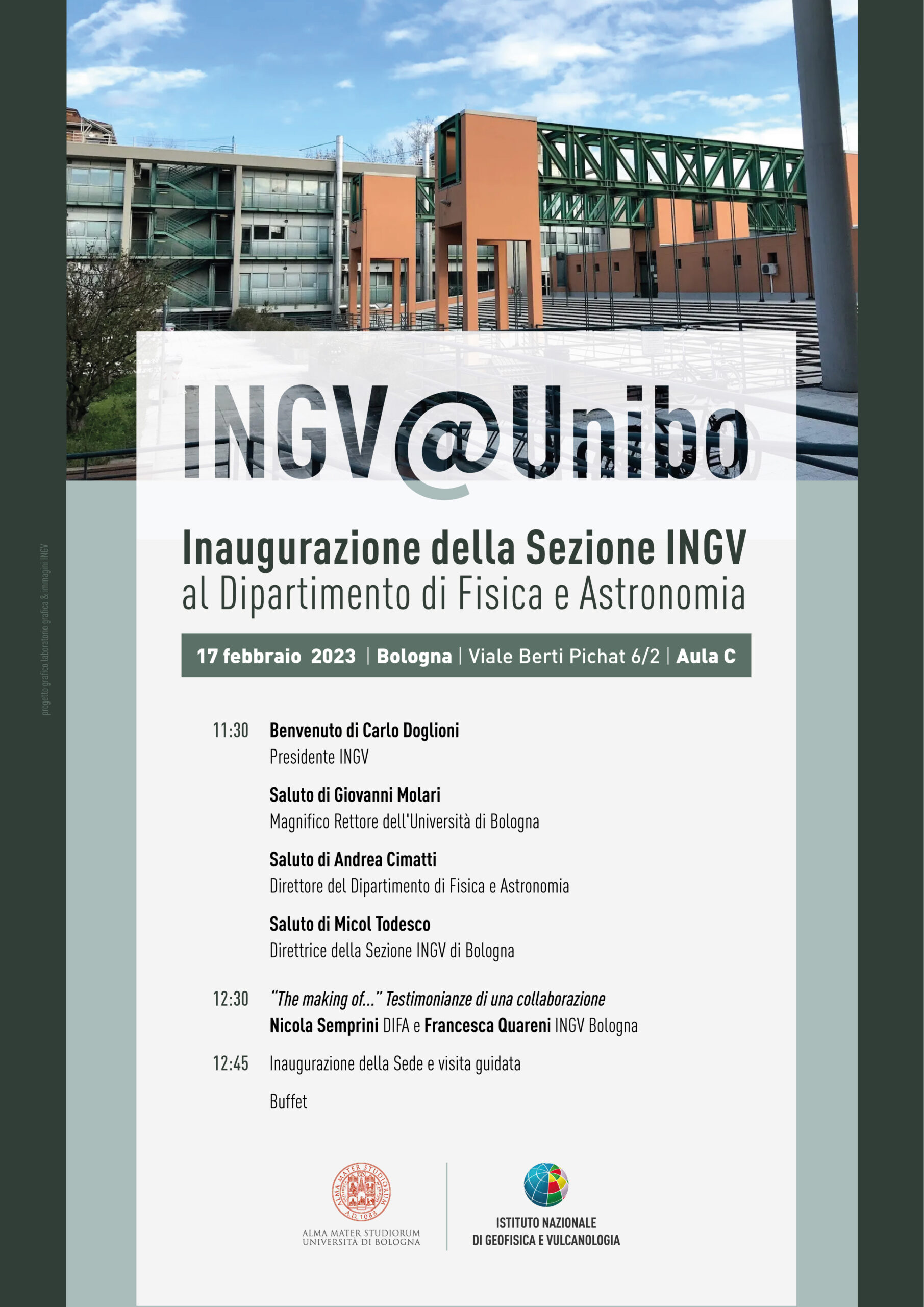 Locandina inaugurazione nuova sede a Bologna INGV