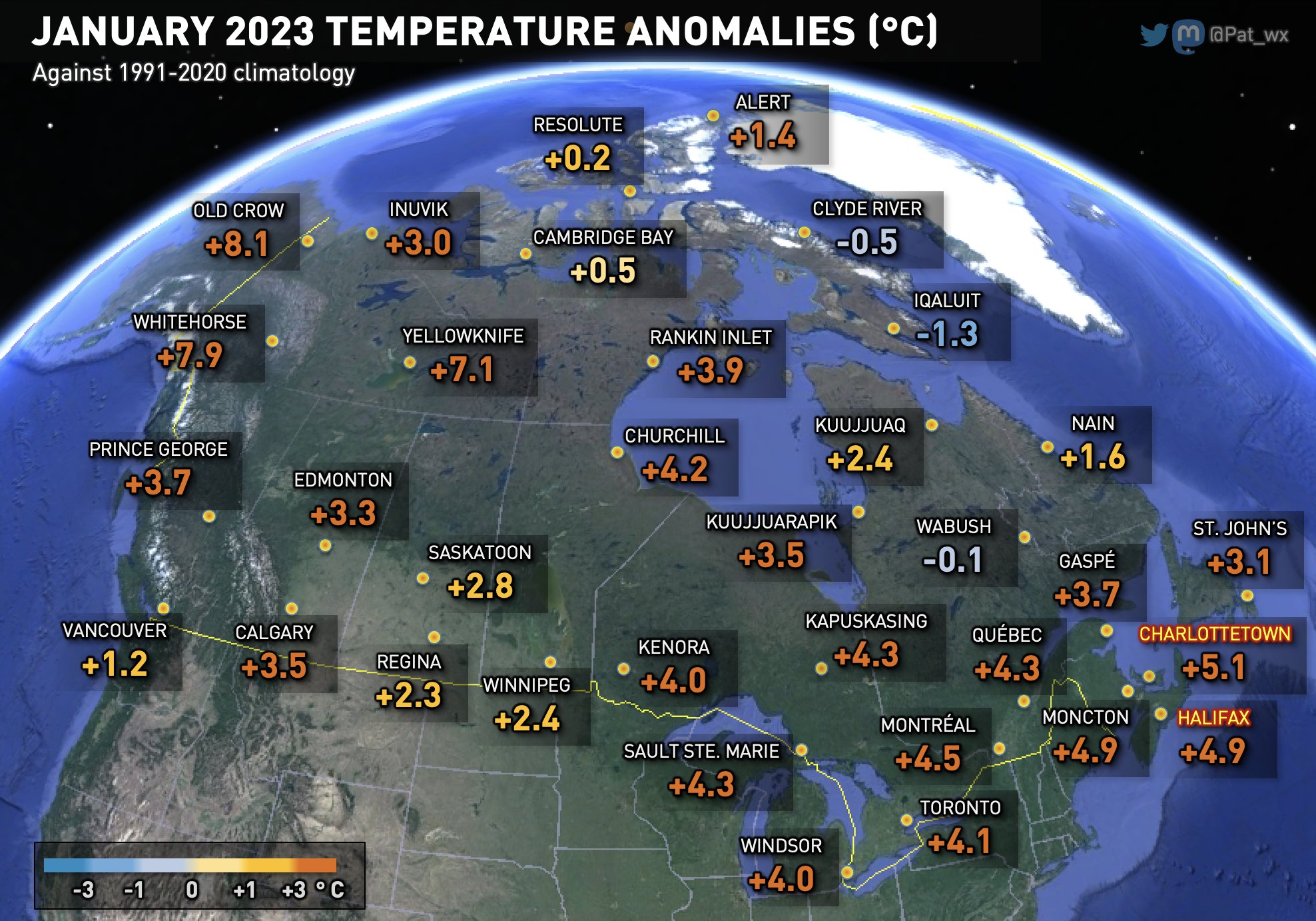 canada anomalie termiche gennaio 2023