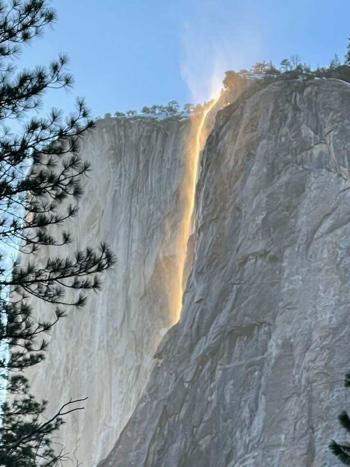 cascata di fuoco yosemite
