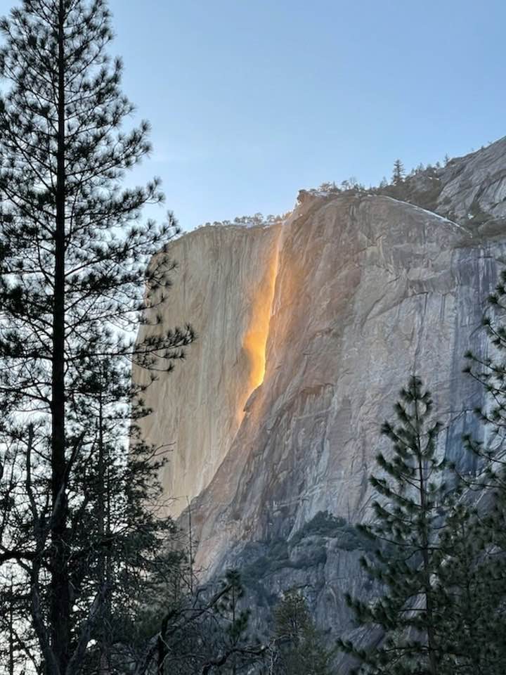 cascata di fuoco yosemite