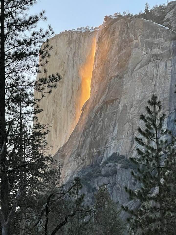 cascata di fuoco yosemite