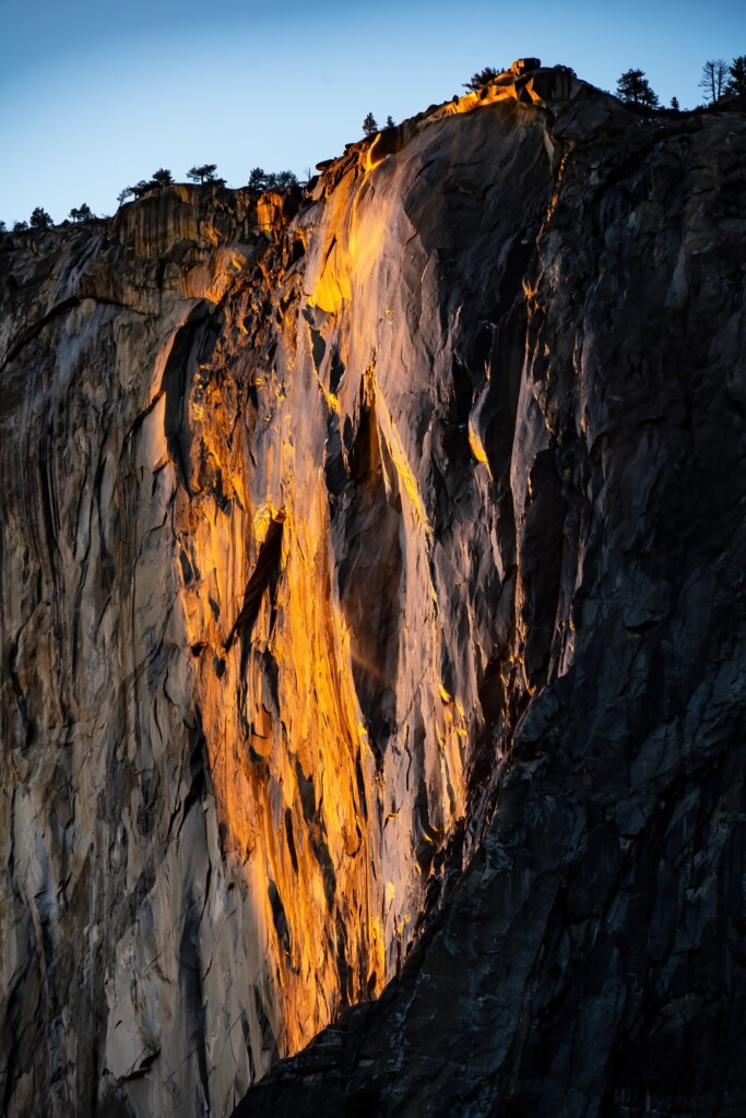 cascata di fuoco yosemite
