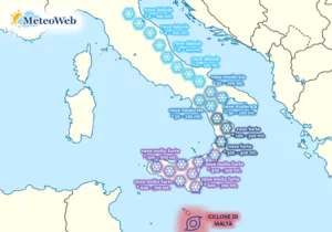 ciclone di malta allerta meteo neve forte sicilia sud