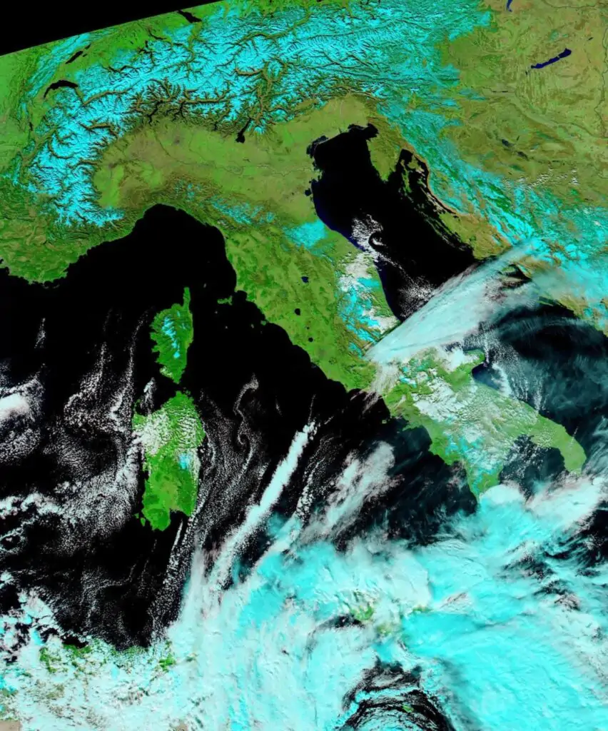 italia dal satellite 10 febbraio 2023