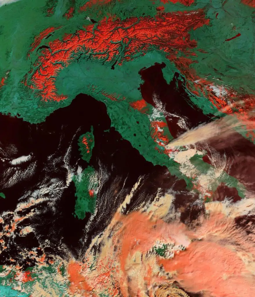 italia dal satellite 10 febbraio 2023