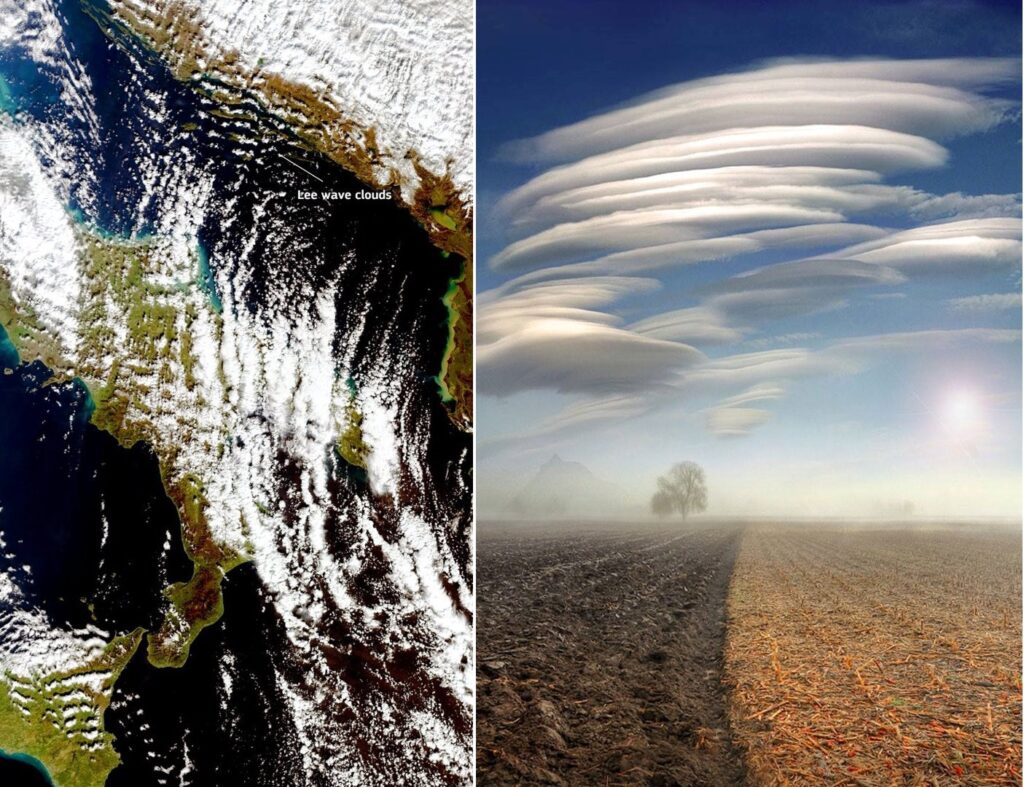 lee wave clouds collage