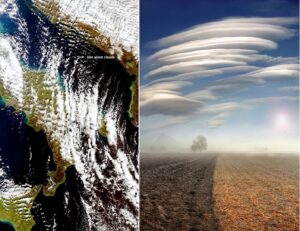 lee wave clouds collage