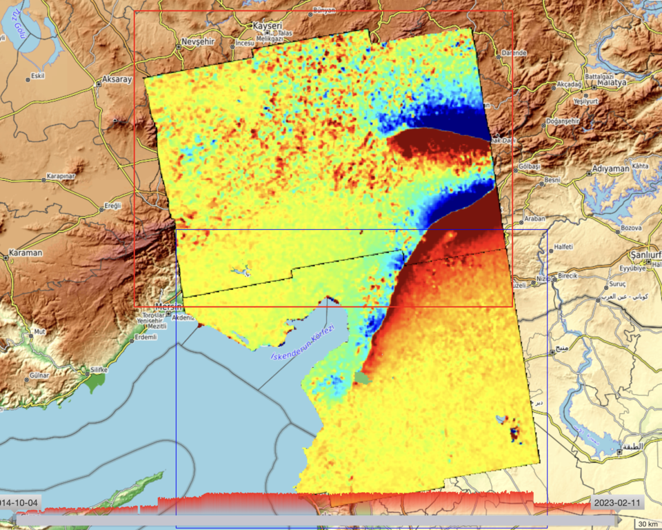 mappa deformazione terremoto turchia siria 6 febbraio 2023